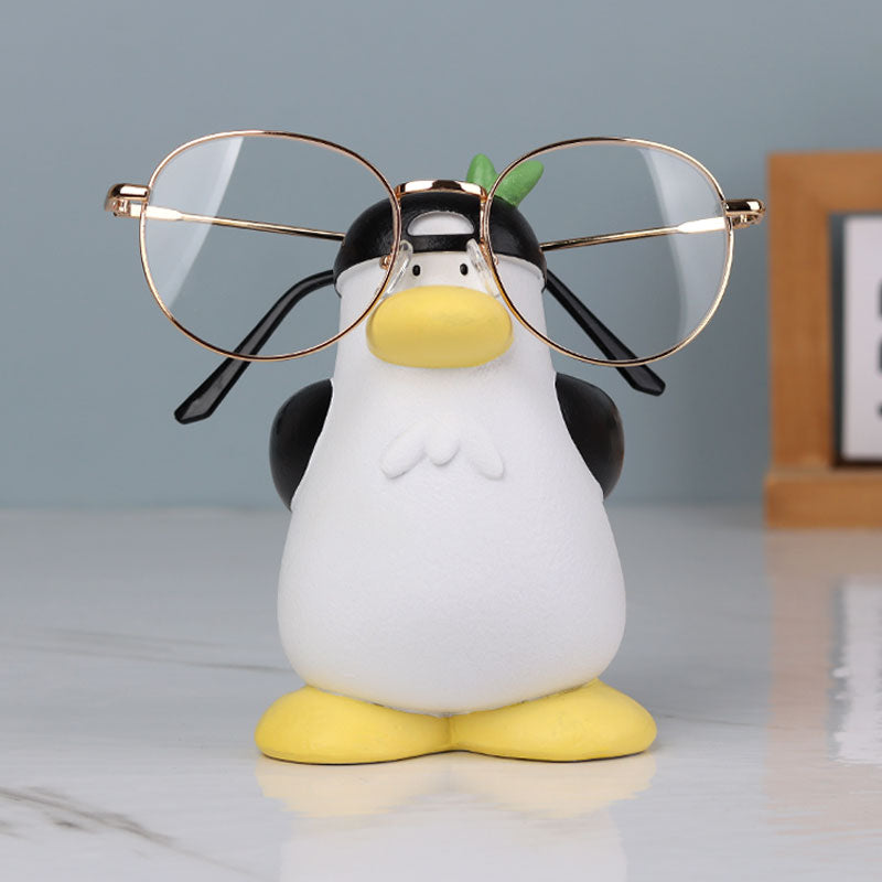Fun Cartoon Seagull with Baseball Cap Glasses Stand -  Creative Desk Decor
