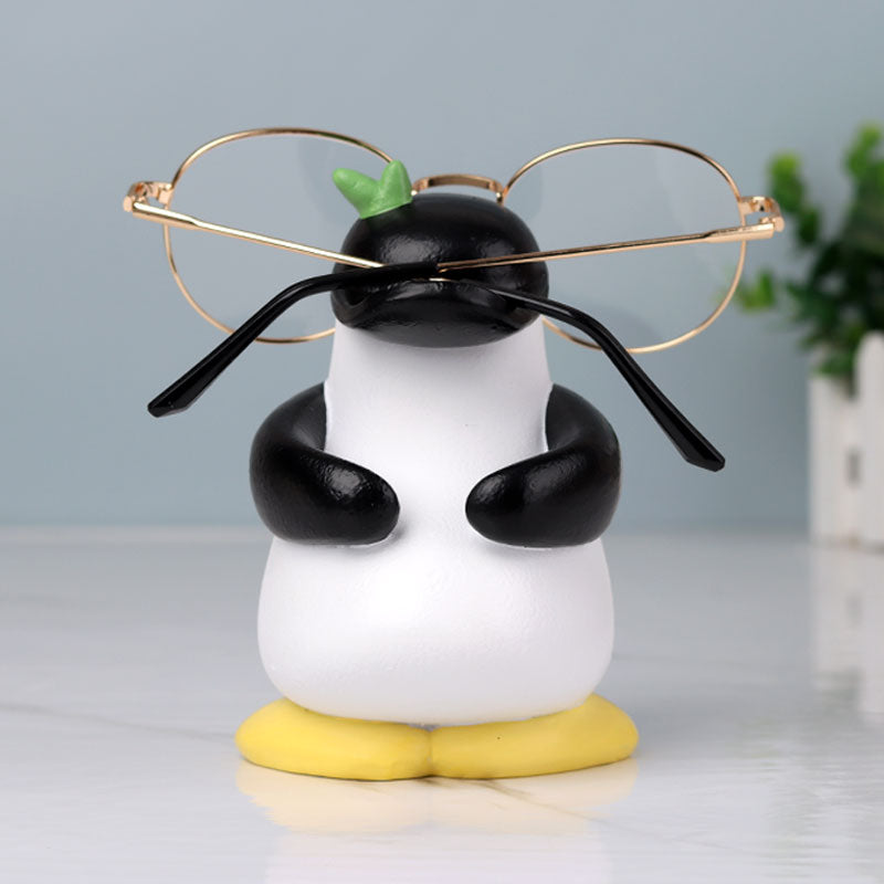 Fun Cartoon Seagull with Baseball Cap Glasses Stand -  Creative Desk Decor