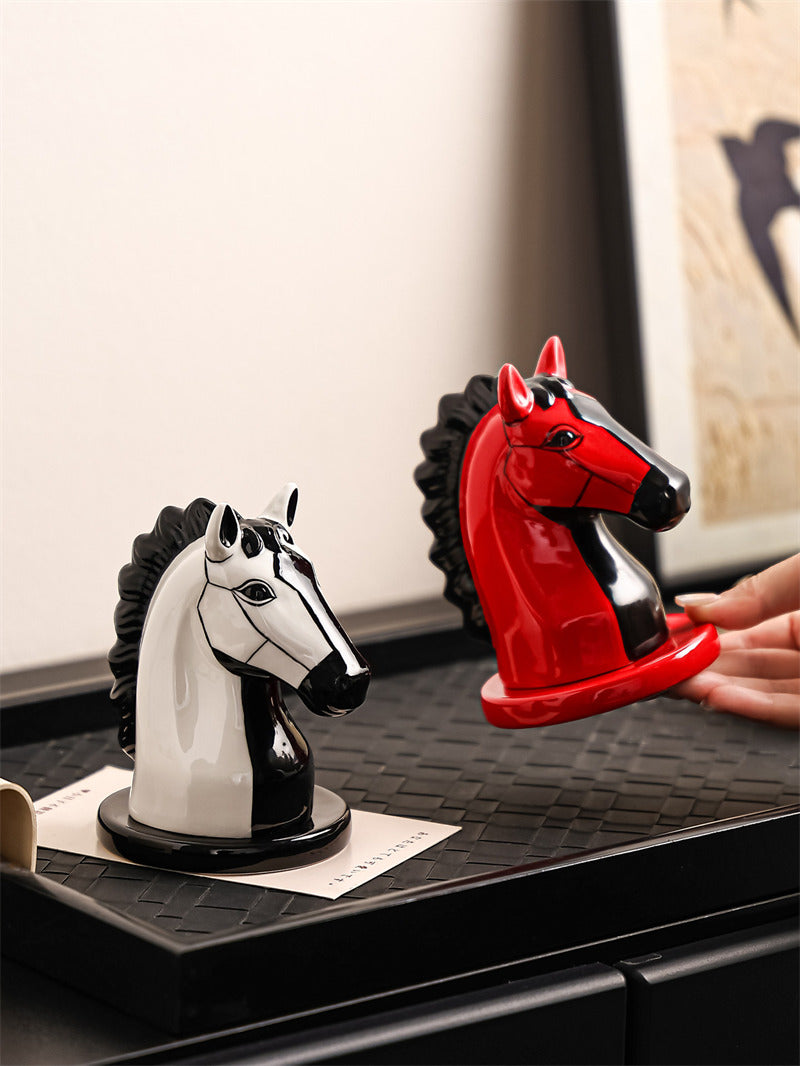 Funny Art Horse‑Head Ceramic Toothpick Holder, Contemporary Table Decor for Dining & Bathroom