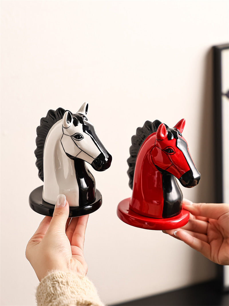 Funny Art Horse‑Head Ceramic Toothpick Holder, Contemporary Table Decor for Dining & Bathroom
