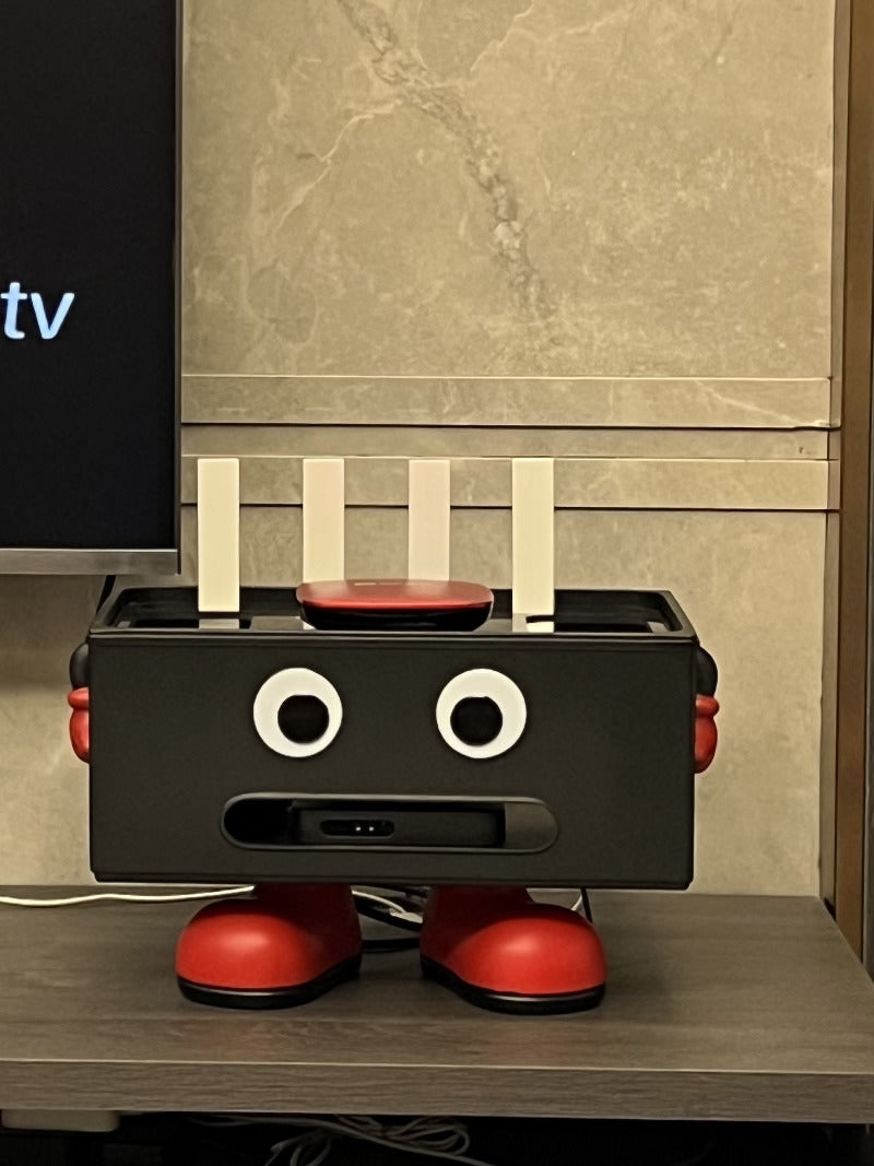 Funny Big-Eyed Monster Desktop Router Storage Box,Home Decor – More Angle