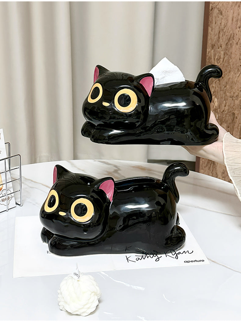 Funny Black Lying CatTissue Box - Creative Home Decorating Ideas