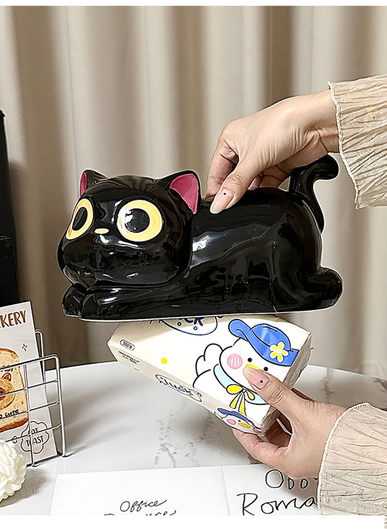 Funny Black Lying CatTissue Box - Creative Home Decorating Ideas
