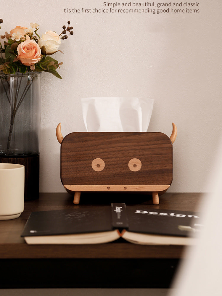 Funny Bull Wooden Tissue Box, Unique Home And Office Decoration