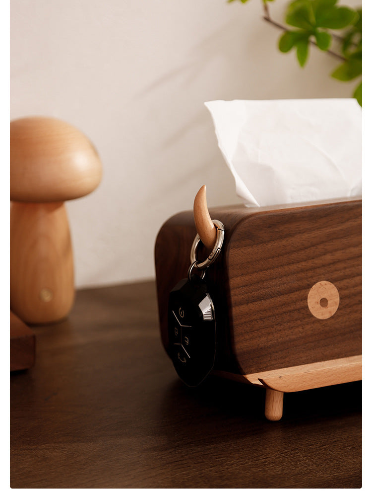 Funny Bull Wooden Tissue Box, Unique Home And Office Decoration