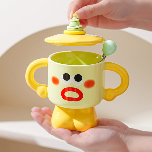 Funny Cartoon Expression Ceramic Mug, Coffee Cup, Fun Gift