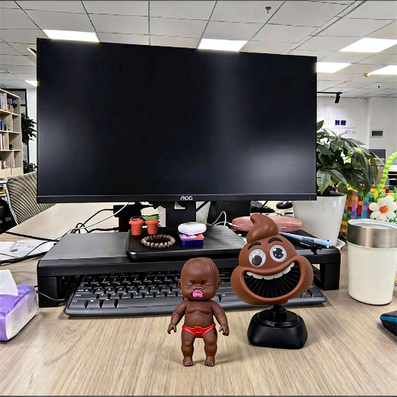 Funny Poop Emoji Mini Rechargeable Desk Fan,Alternative Gift