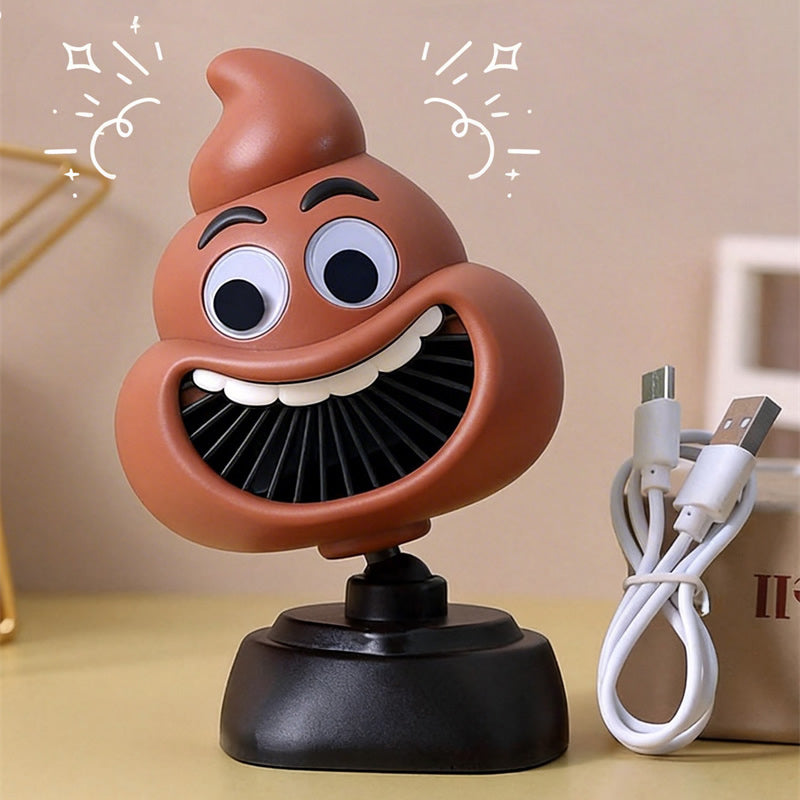 Funny Poop Emoji Mini Rechargeable Desk Fan,Alternative Gift
