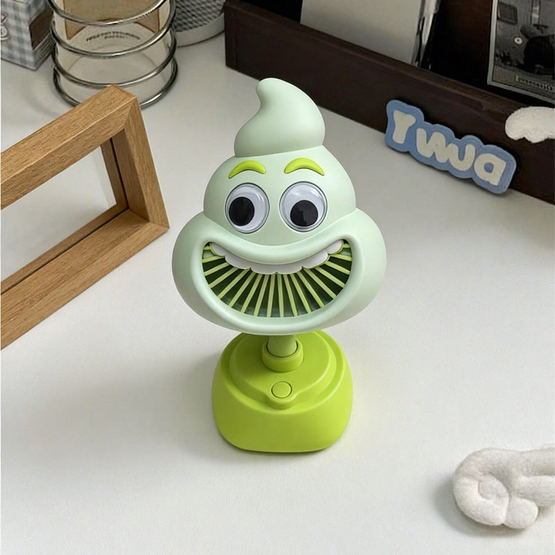Funny Poop Emoji Mini Rechargeable Desk Fan,Alternative Gift