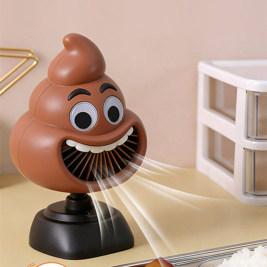 Funny Poop Emoji Mini Rechargeable Desk Fan,Alternative Gift