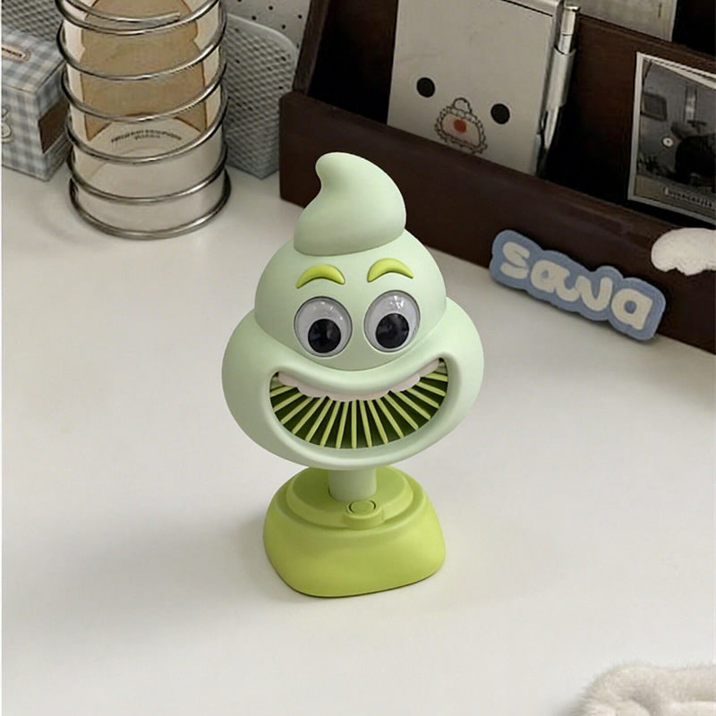 Funny Poop Emoji Mini Rechargeable Desk Fan,Alternative Gift