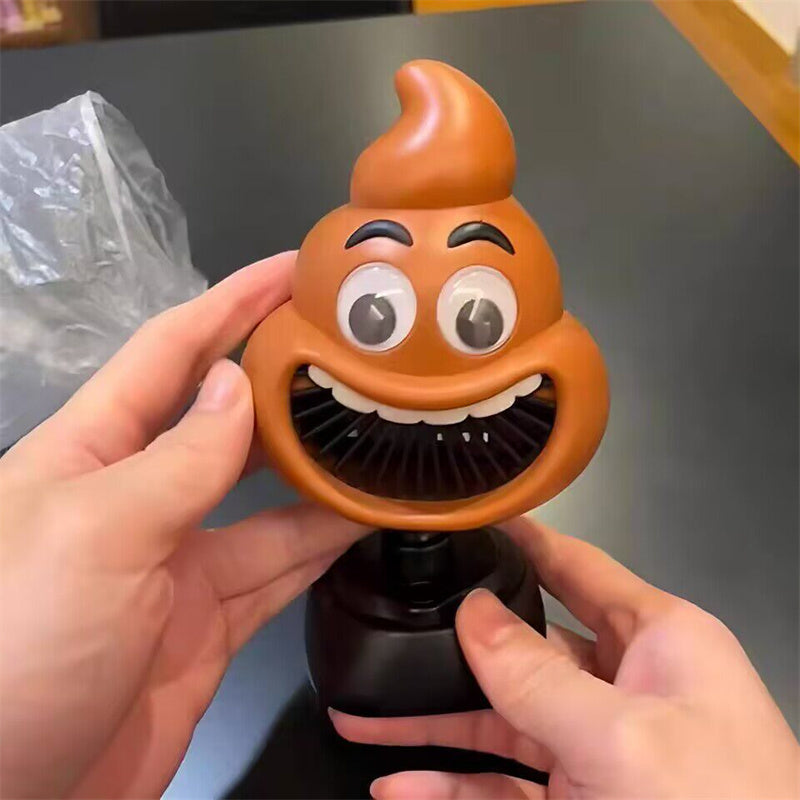 Funny Poop Emoji Mini Rechargeable Desk Fan,Alternative Gift