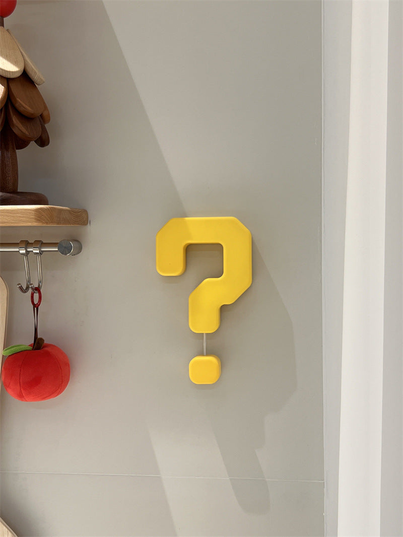 Funny Question Mark Pull String Night Light, USB Type-C Rechargeable Wall Mount Ambient Lamp,  Bedroom Decor Light, Novelty Gift for Gamers Kids