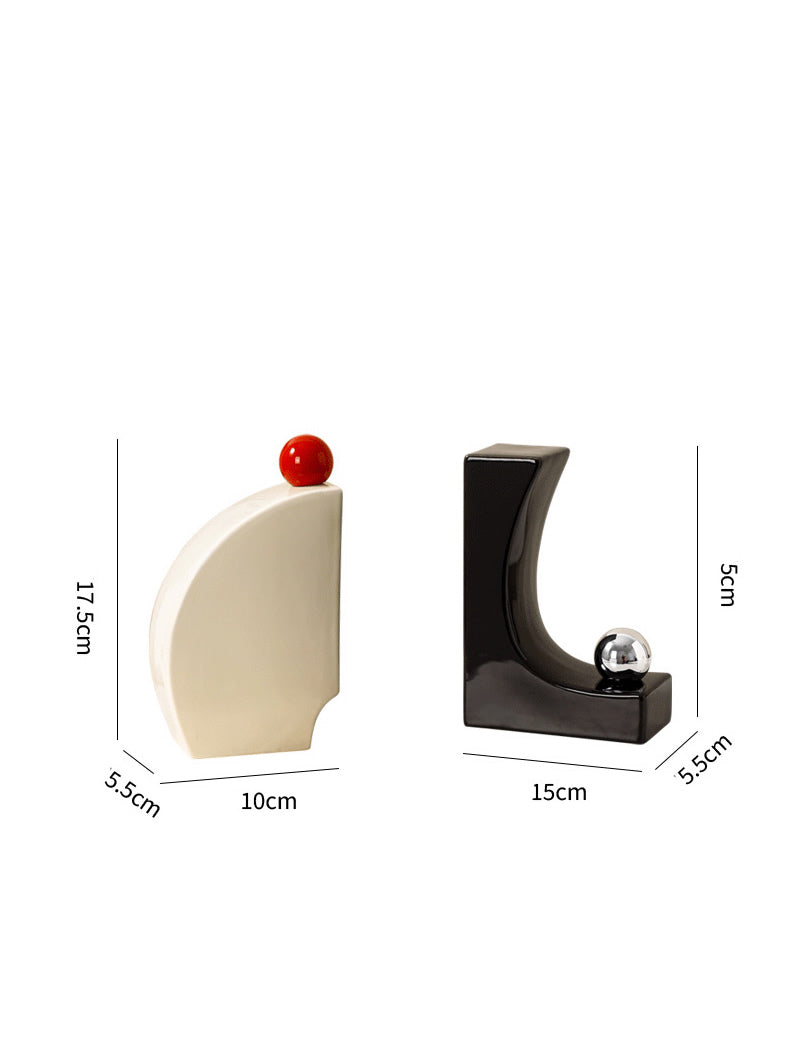 Geometric Art Ceramic Bookends - Unique and Functional Book Organizers
