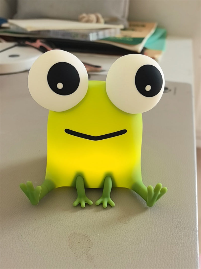 Glowing Frog Night Light & Phone Stand – Cute LED Desk Lamp for Kids, Room Decor