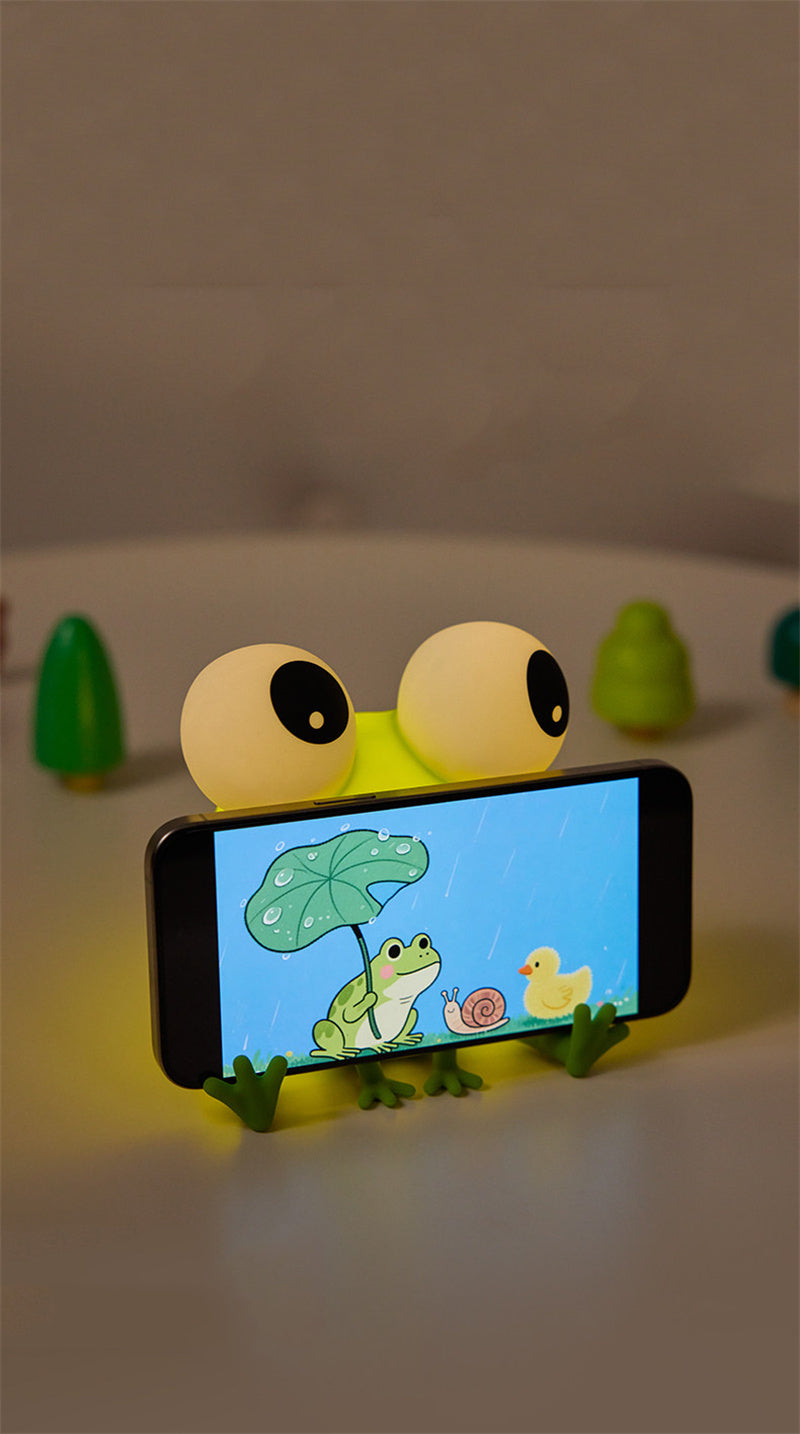 Glowing Frog Night Light & Phone Stand – Cute LED Desk Lamp for Kids, Room Decor