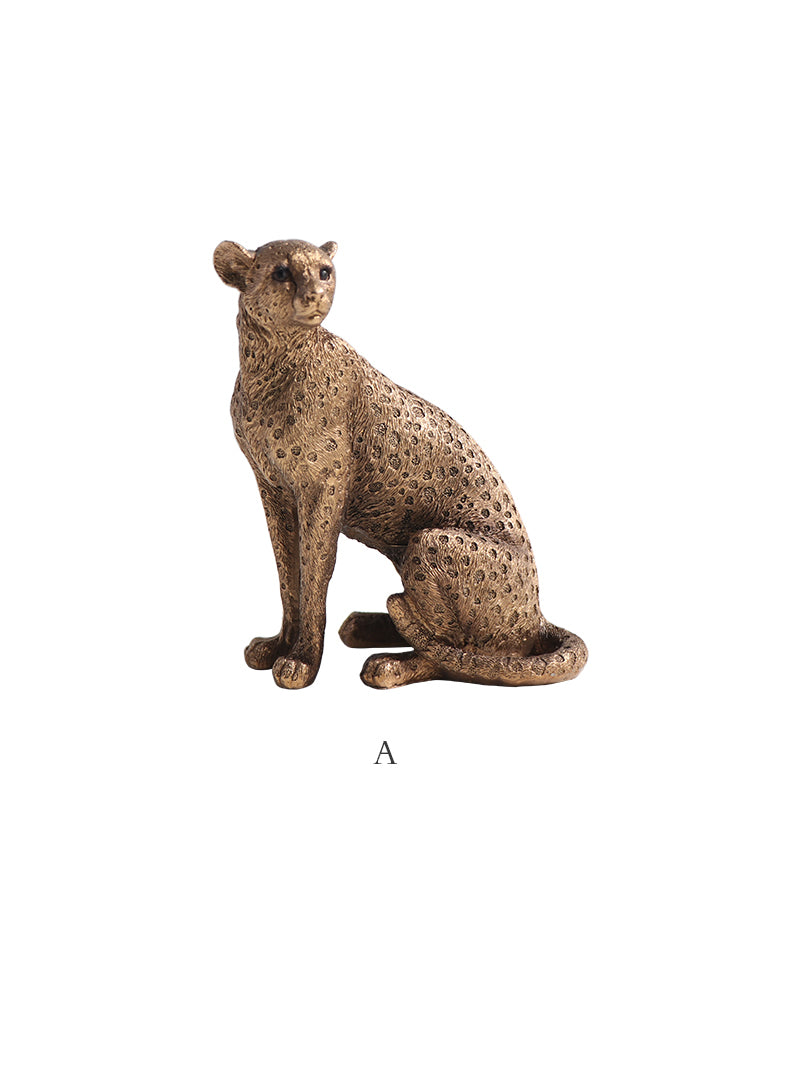 Golden Leopard Sculpture Ornaments, Living Room Office Desk Decoration, Exquisite Gifts