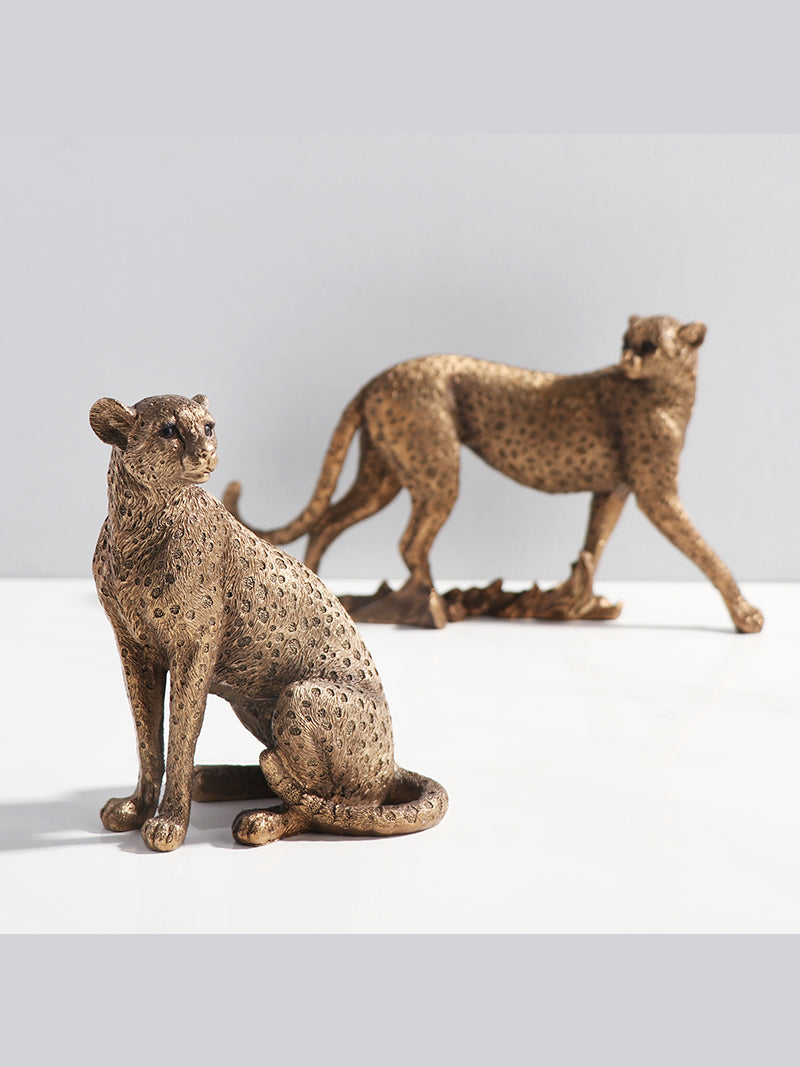 Golden Leopard Sculpture Ornaments, Living Room Office Desk Decoration, Exquisite Gifts