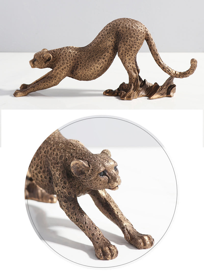 Golden Leopard Sculpture Ornaments, Living Room Office Desk Decoration, Exquisite Gifts
