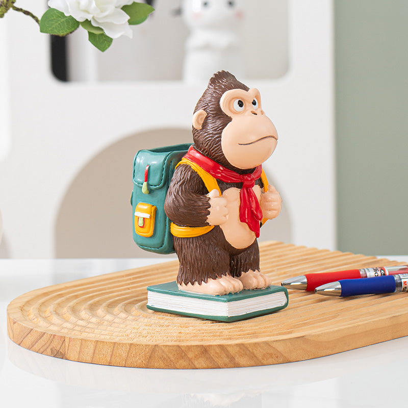 Gorilla Desk Pen Holder, Whimsical Animal Office&Study Organizer