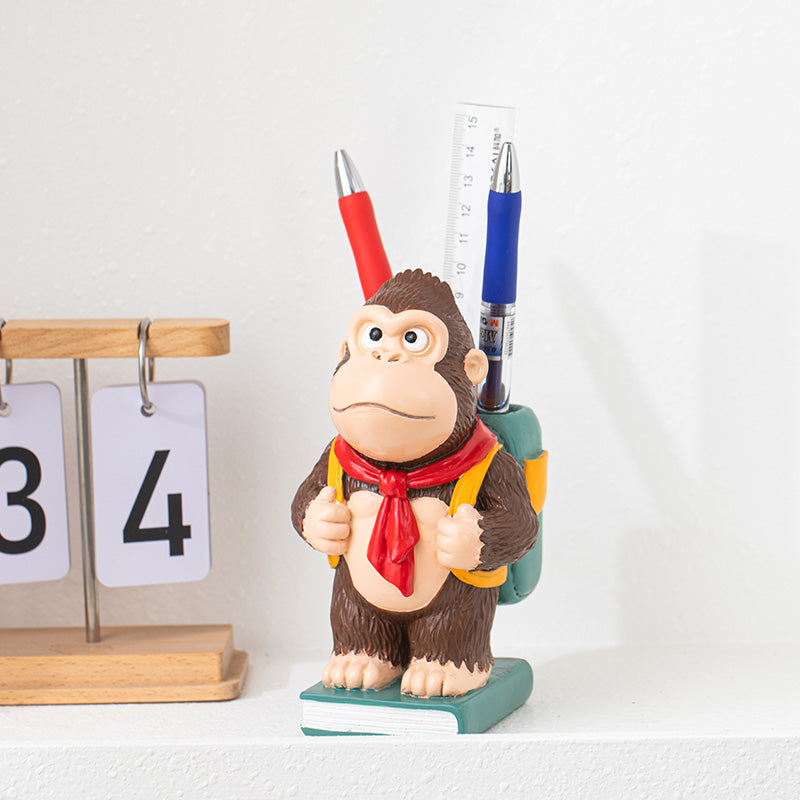 Gorilla Desk Pen Holder, Whimsical Animal Office&Study Organizer