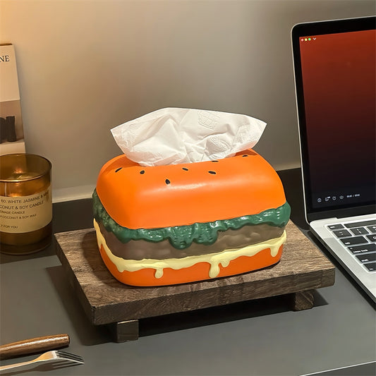 Hamburger Tissue Box Holder - Fun Food-Themed Home  Office Decor