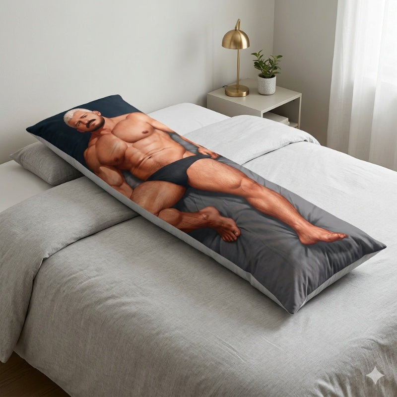 Handsome Muscular Man Aesthetic Body Hug Pillow - Premium Male Character Art Dakimakura – Long Full Body Pillow for Bed & Sofa Decor