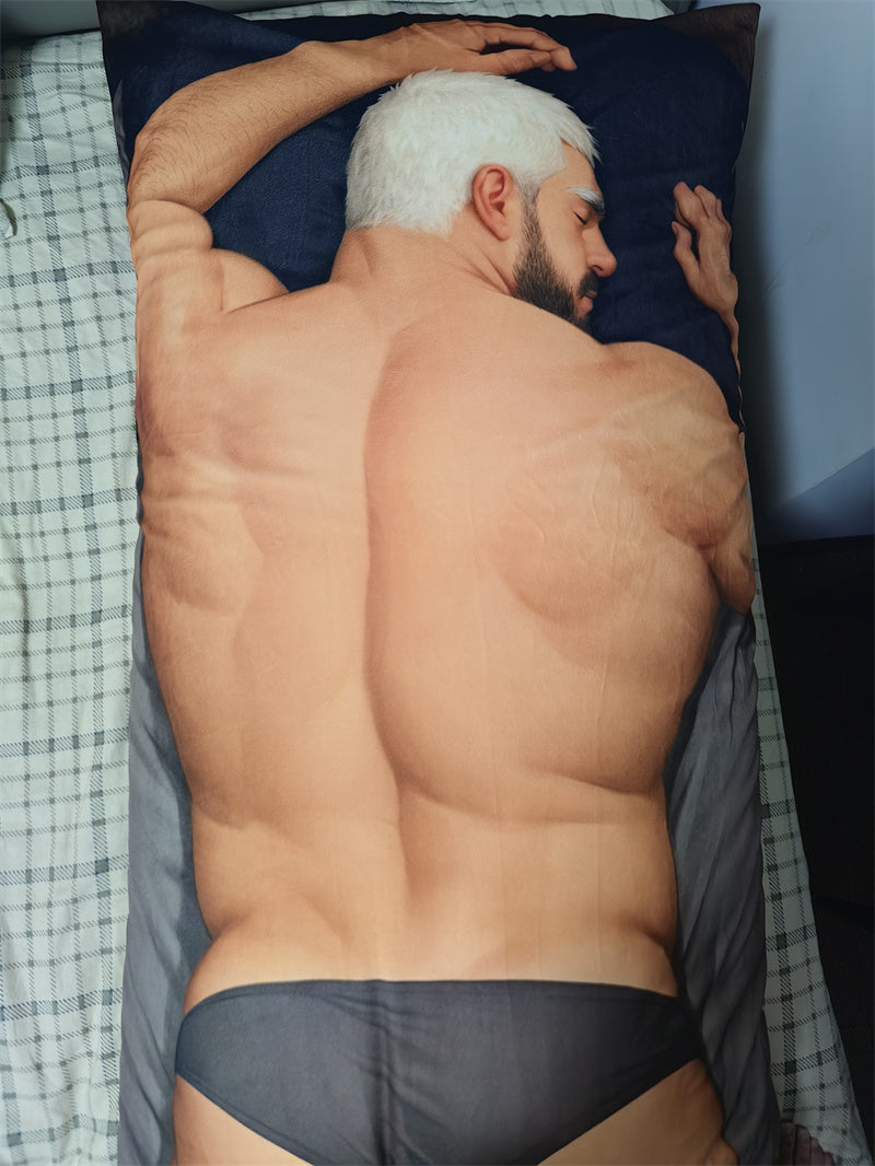 Handsome Muscular Man Aesthetic Body Hug Pillow - Premium Male Character Art Dakimakura – Long Full Body Pillow for Bed & Sofa Decor