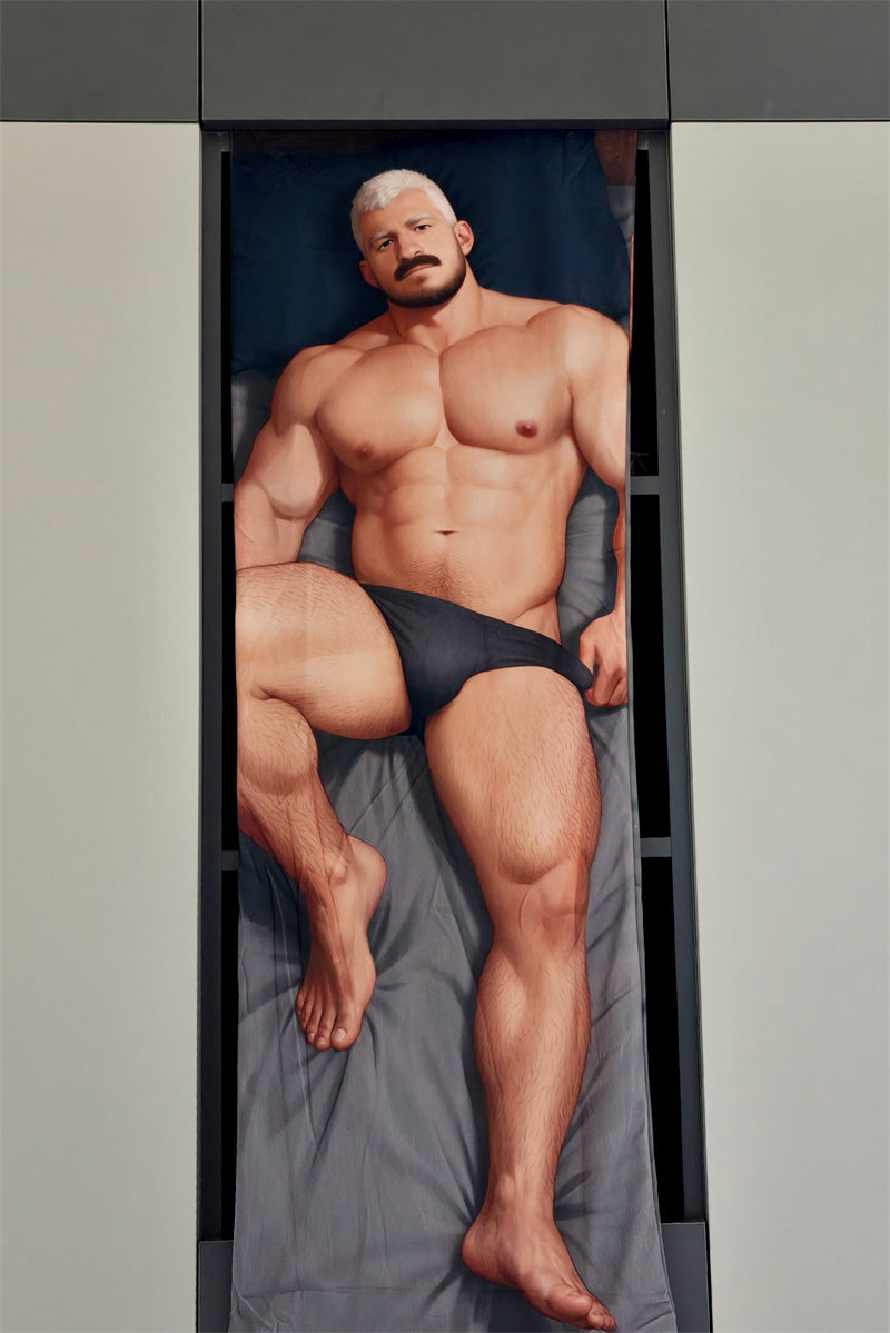 Handsome Muscular Man Aesthetic Body Hug Pillow - Premium Male Character Art Dakimakura – Long Full Body Pillow for Bed & Sofa Decor