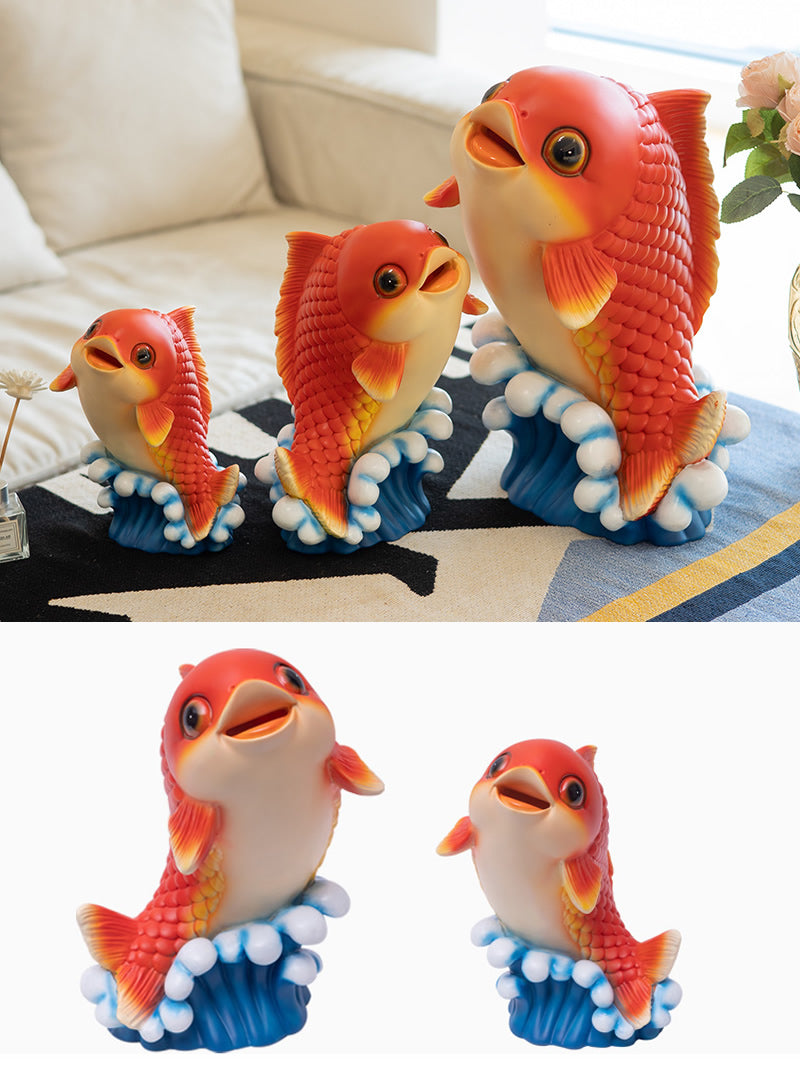 Happy Goldfish Money Bank - Fun Kids' Gift and Decorative Piggy Bank