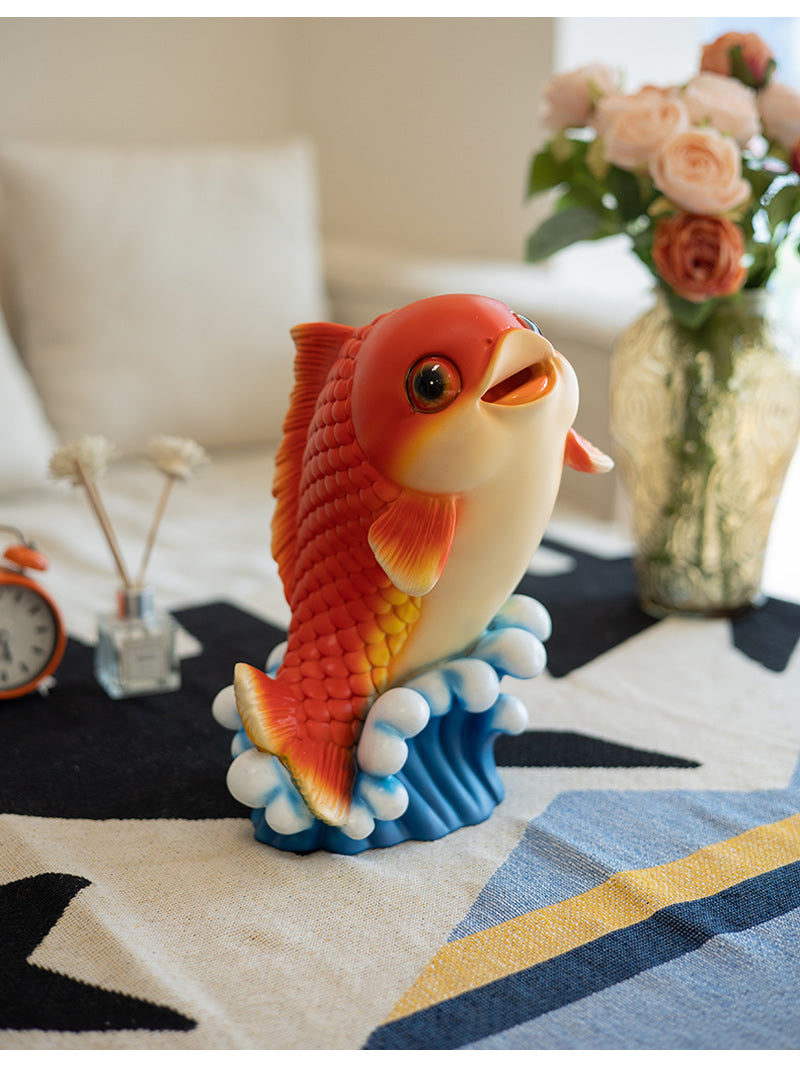 Happy Goldfish Money Bank - Fun Kids' Gift and Decorative Piggy Bank