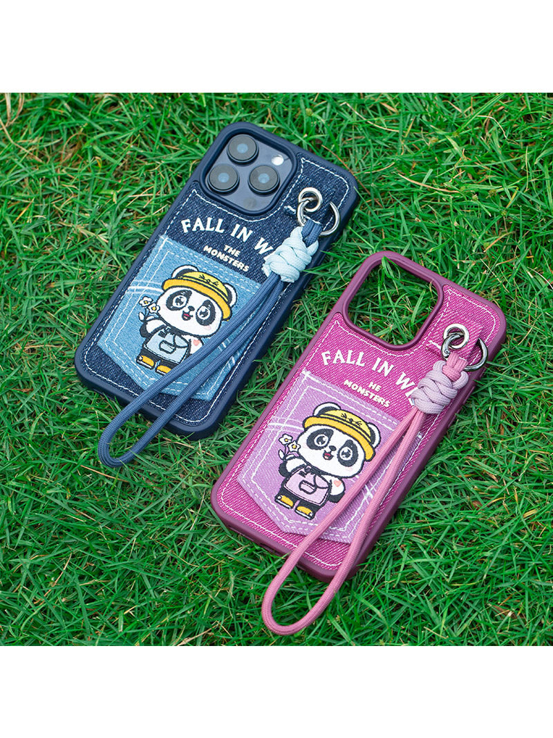 Happy Panda Fabric iPhone Phone Case,iphone 16/iPhone 16 pro/iPhone 16 Pro Max
