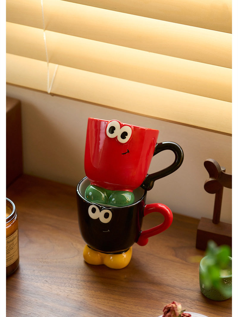 Happy Smile Cartoon Ceramic Mug - Spread Joy with Every Sip