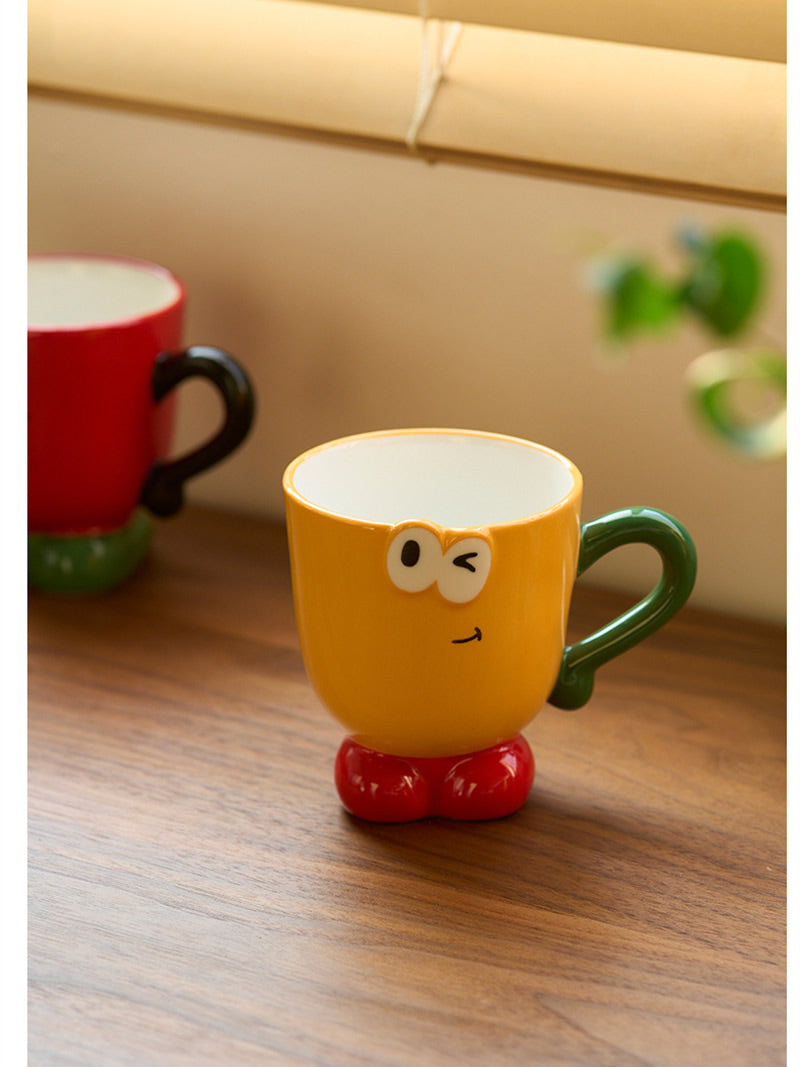 Happy Smile Cartoon Ceramic Mug - Spread Joy with Every Sip
