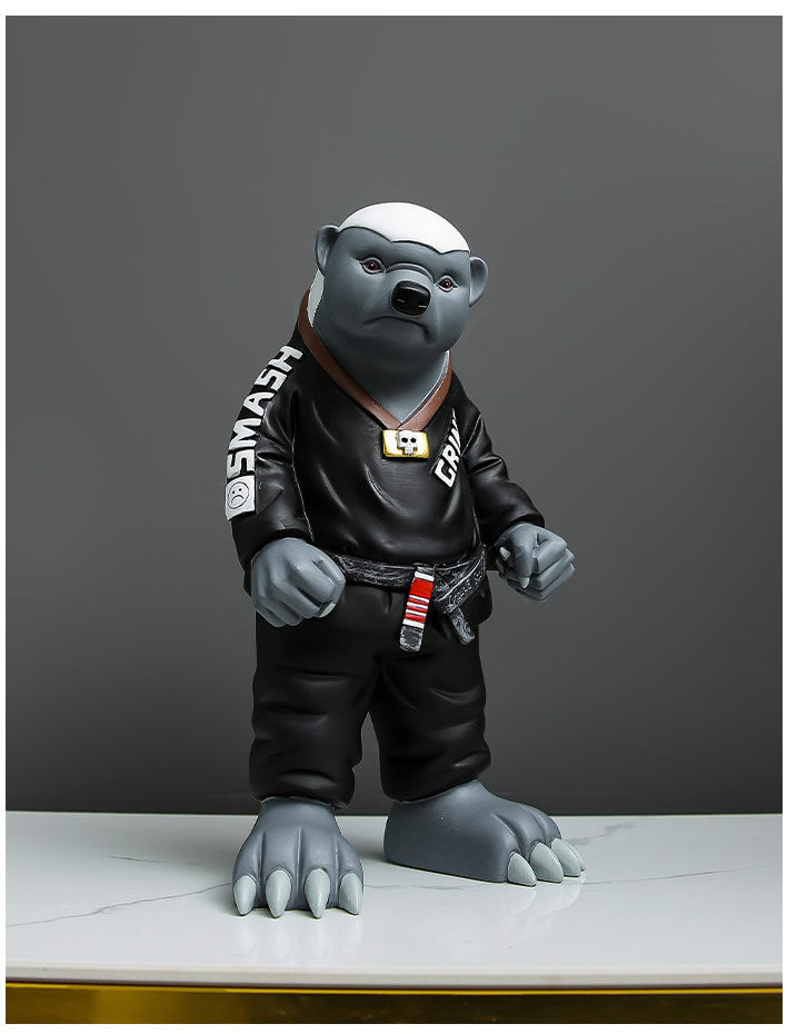 Honey Badger BJJ Figurine , Jiu-Jitsu Martial Arts Resin Statue, Home and Office Art Decorative Ornaments