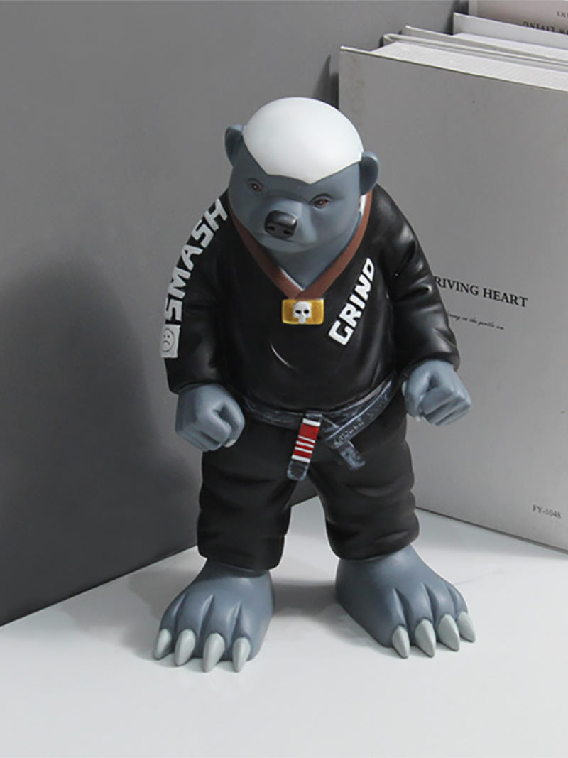 Honey Badger BJJ Figurine , Jiu-Jitsu Martial Arts Resin Statue, Home and Office Art Decorative Ornaments