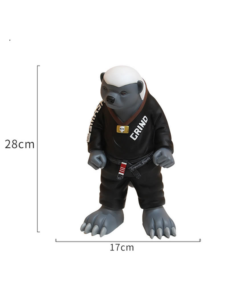 Honey Badger BJJ Figurine , Jiu-Jitsu Martial Arts Resin Statue, Home and Office Art Decorative Ornaments