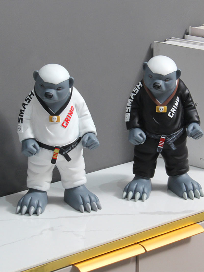 Honey Badger BJJ Figurine , Jiu-Jitsu Martial Arts Resin Statue, Home and Office Art Decorative Ornaments