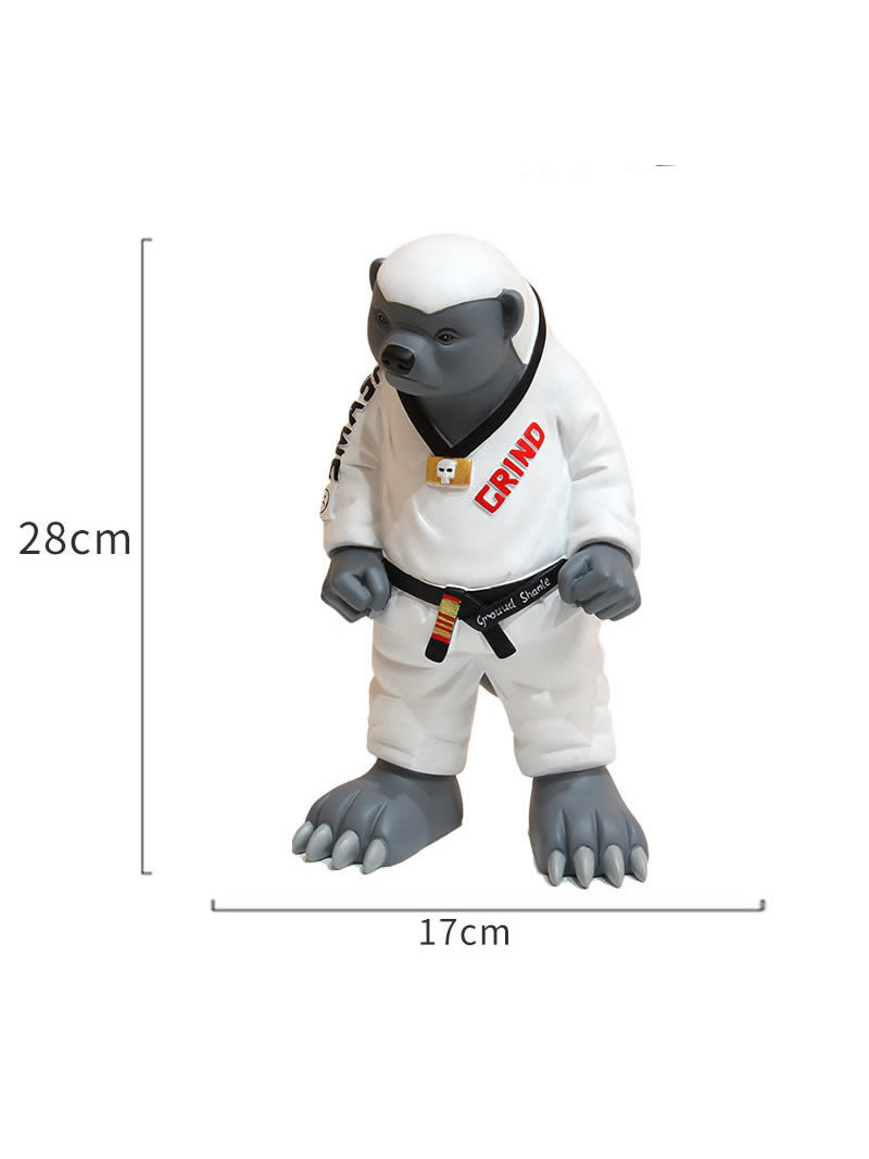 Honey Badger BJJ Figurine , Jiu-Jitsu Martial Arts Resin Statue, Home and Office Art Decorative Ornaments