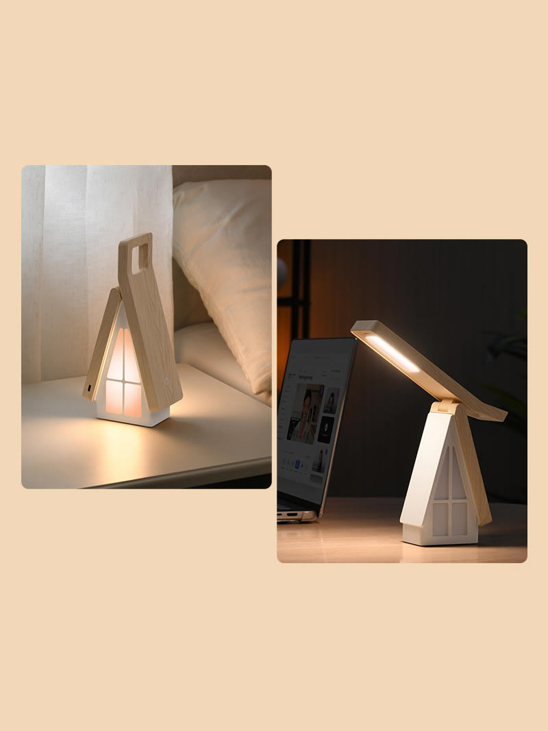 House Portable Night Light - Dimmable LED Bedside Lamp with Carrying Handle - Cordless USB Rechargeable Nursery Light
