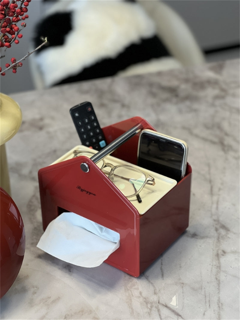 House-Shaped Tissue Box Holder with Storage box - Home Organizer