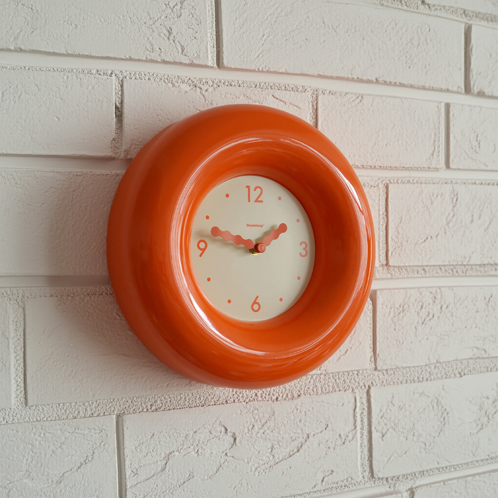 Exquisite Jelly Orange Round Art Silent Wall Clock