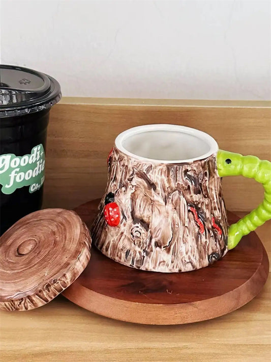 Imitation Tree Root Ceramic Mug,Cofee Cup,Unique Gift