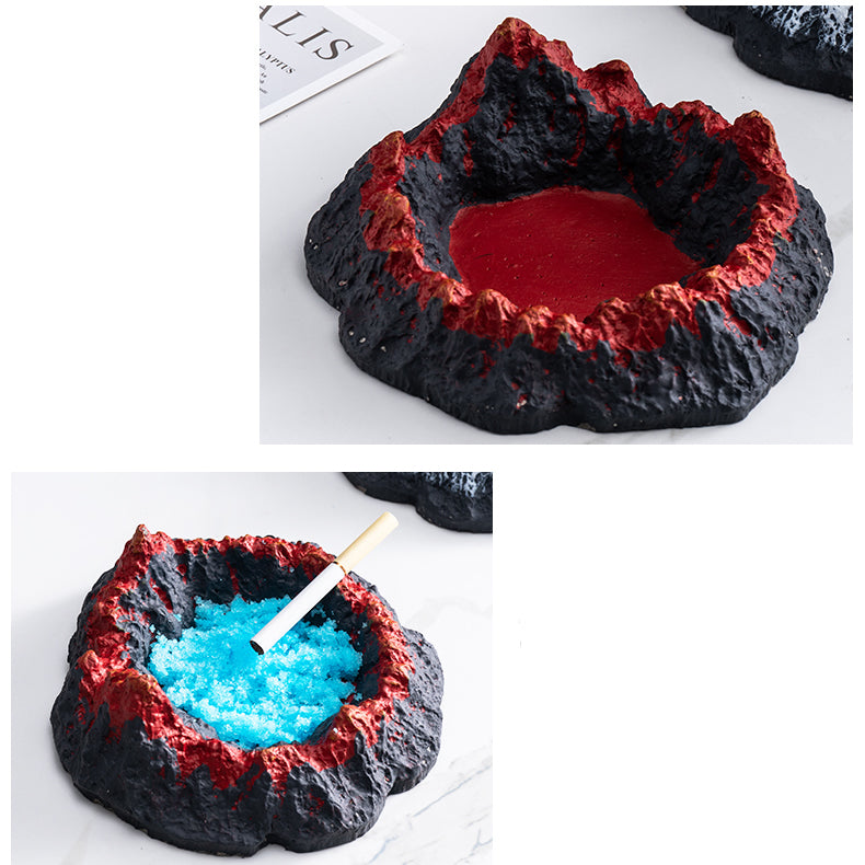 Industrial-Style Cement Ashtray, Volcano-Inspired Design