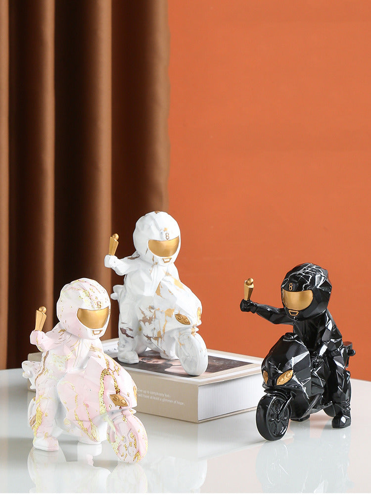 Interesting motorcycle sculpture ornaments, home office desktop decoration