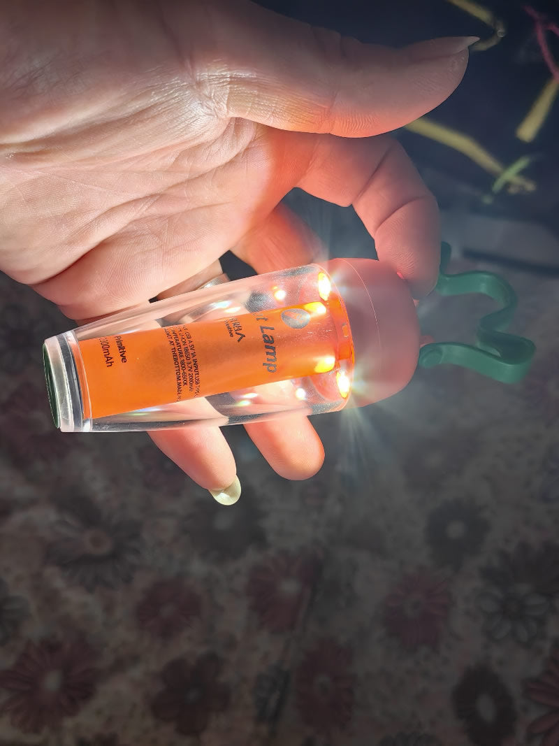 IPX4 Waterproof Carrot Rechargeable LED Camping Lantern Light with Magnetic Base for Outdoor Hiking Emergency Gift