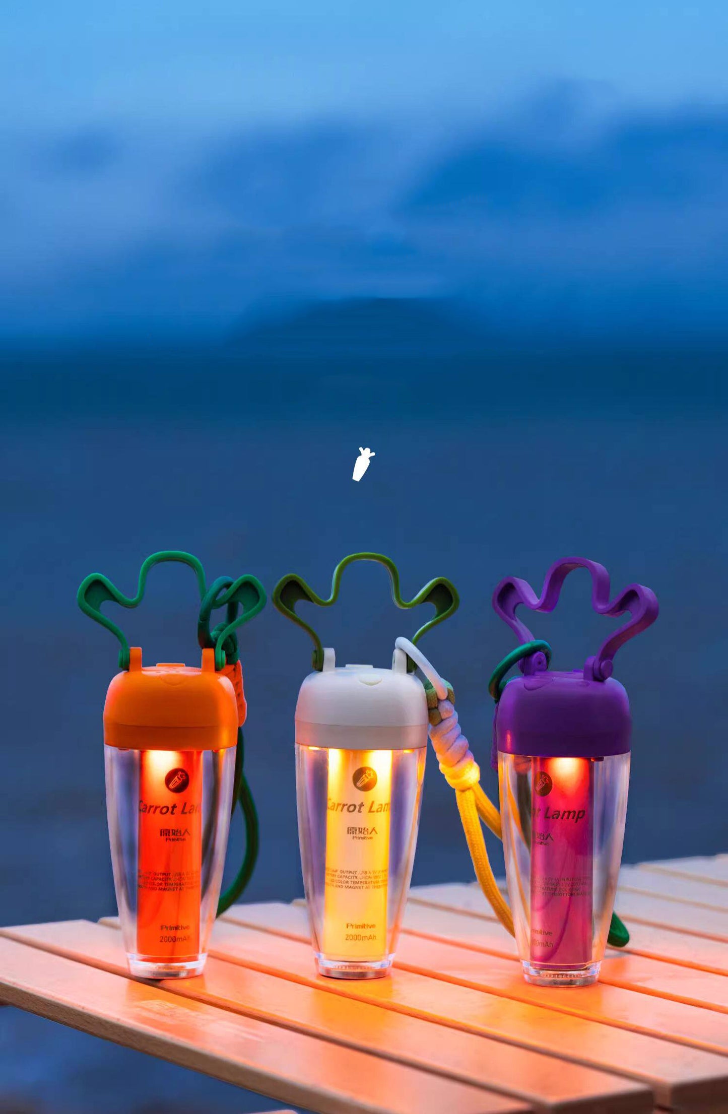 IPX4 Waterproof Carrot Rechargeable LED Camping Lantern Light with Magnetic Base for Outdoor Hiking Emergency Gift