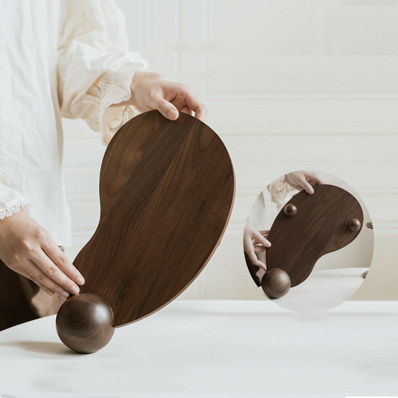 Irregular Cloud‑Shape Solid Wood Jewelry Display Tray, Office Wooden Organizer Stand, Decorative Tabletop Display Trinket Holder