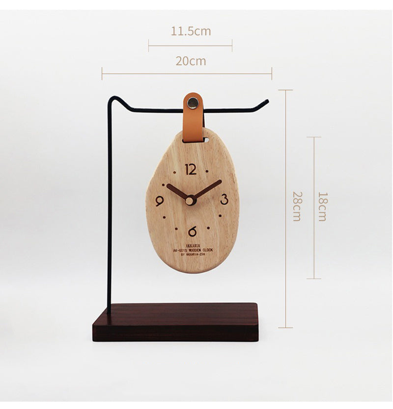 Irregular Raw Wooden Desktop Clock - Hanging Style Natural Minimalist Decor