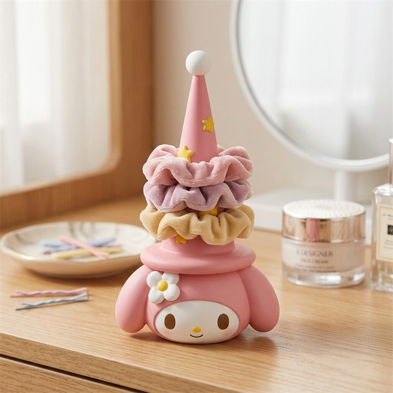 Kawaii Cartoon Scrunchie Organizer Stand, Cute Cone Tower Hair Accessory Display Rack, Vanity Table Decor, Sweet Gift for Girls Teens